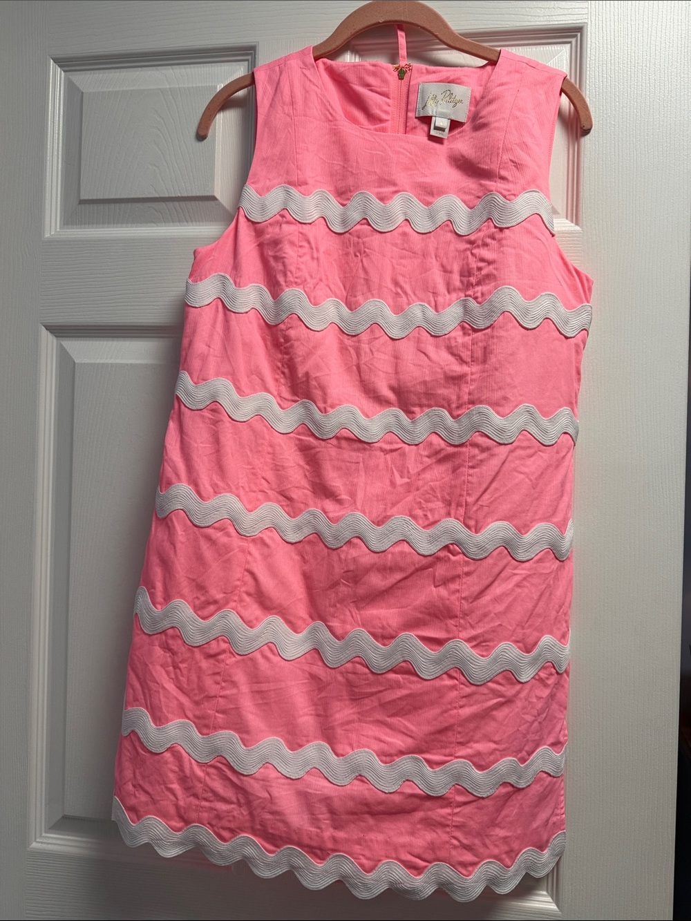 Lilly Pulitzer Pink Sleeveless Ric Rac Shift Dress